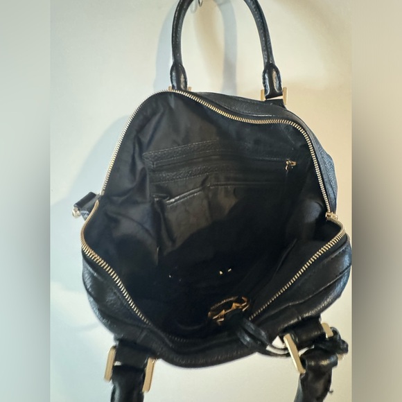 New MICHAEL KORS BEDFORD BOWLING BLACK PEBBLE LEATHER TOTE SHOULDER BAG with Bag - Picture 2 of 2